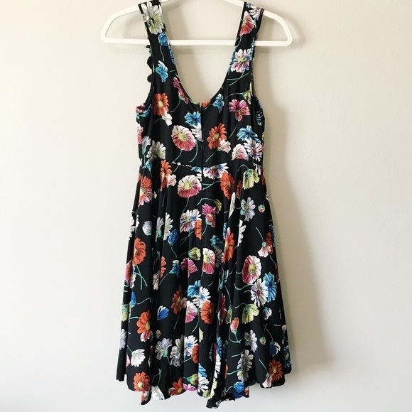 Anthro Moulinette Soeurs Black Floral Dress Size 4 - Picture 7 of 14
